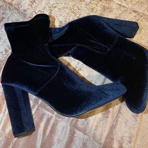 Womens Velvet Booties